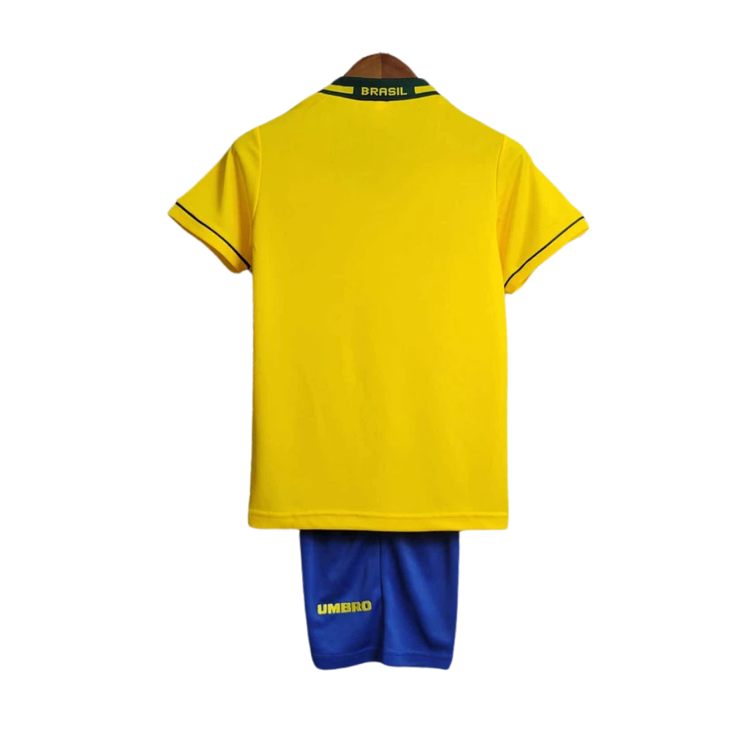 Kids Retro Brazil Home Kit 1994