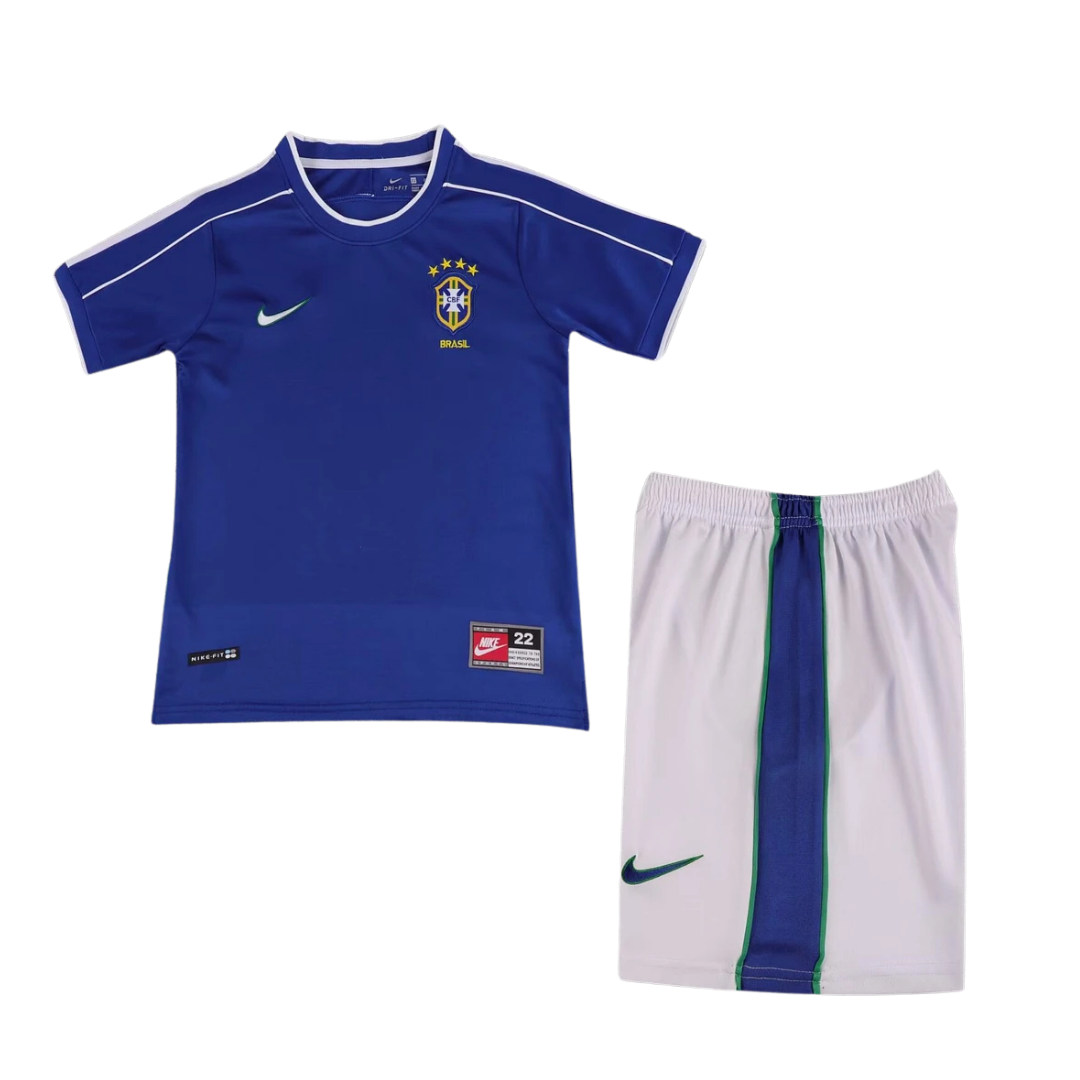 Kids Retro Brazil Away Kit 1998