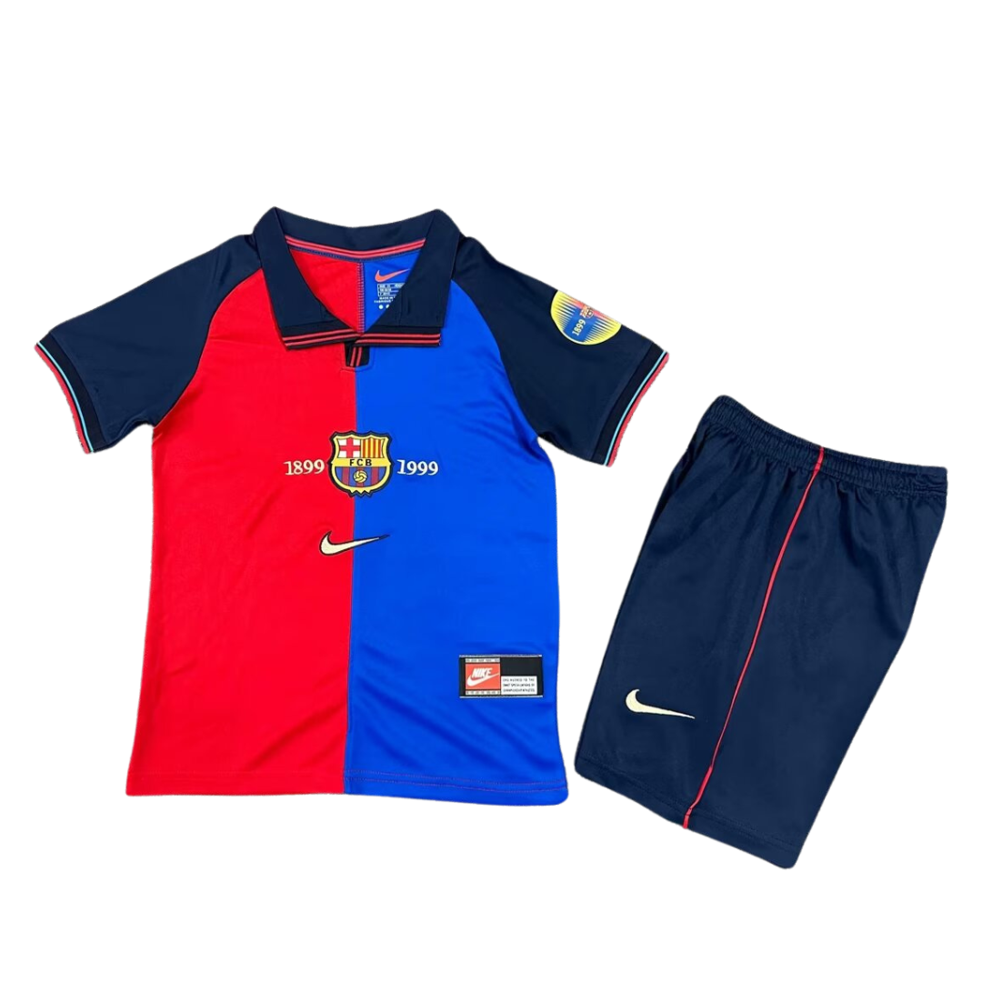 Kids Retro Barcelona Home Kit 99/00