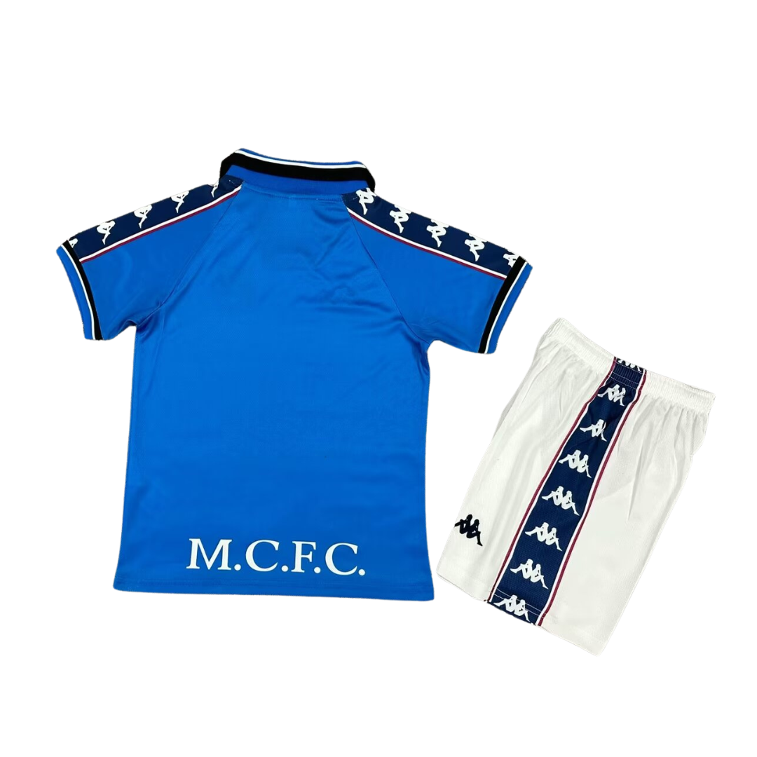 Kids Retro Manchester City Home Kit 97/98
