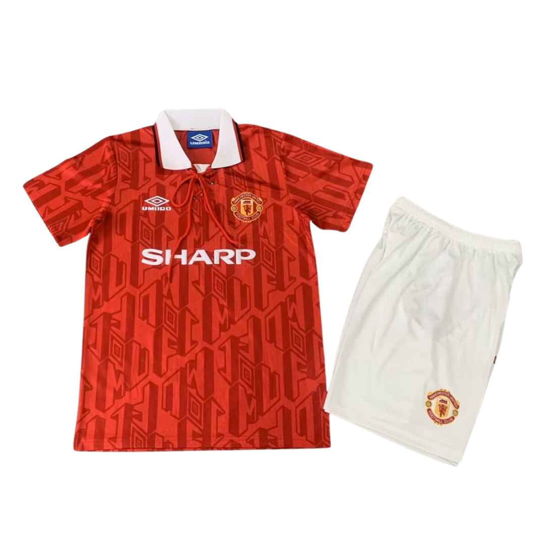 Kids Retro Manchester United Home Kit 92/94