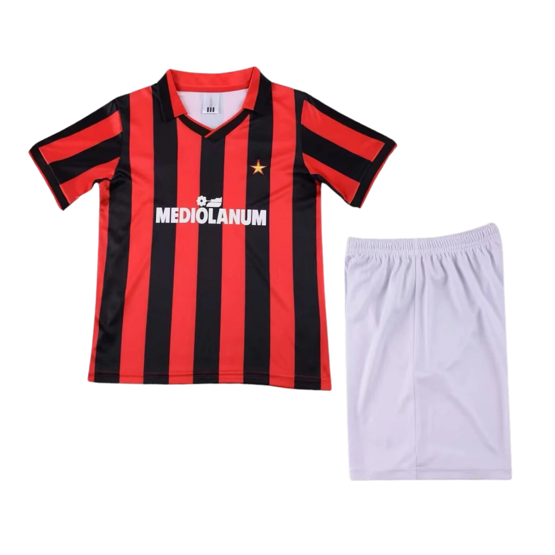 Kids Retro AC Milan Home Kit 90/91