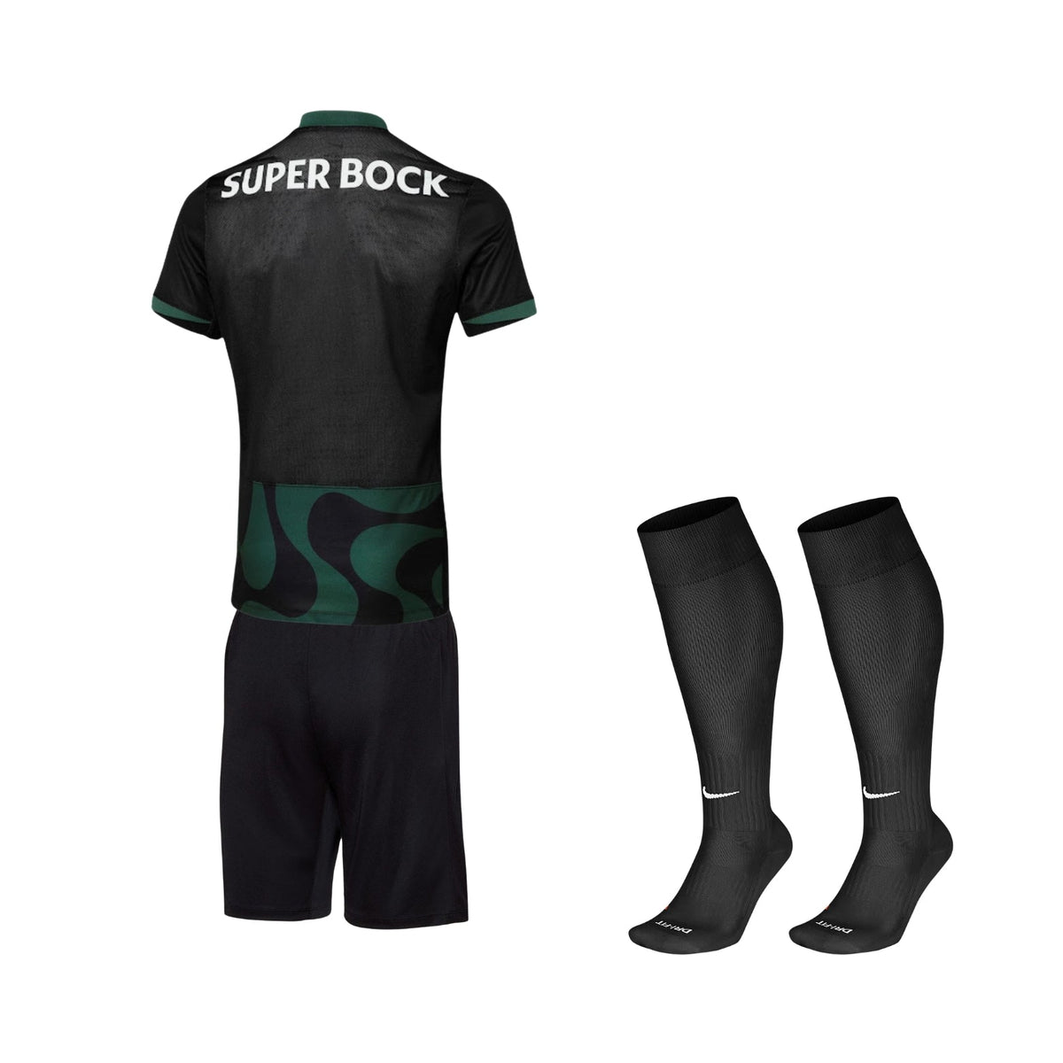 Kids Sporting Preto Away Shirt 25/26