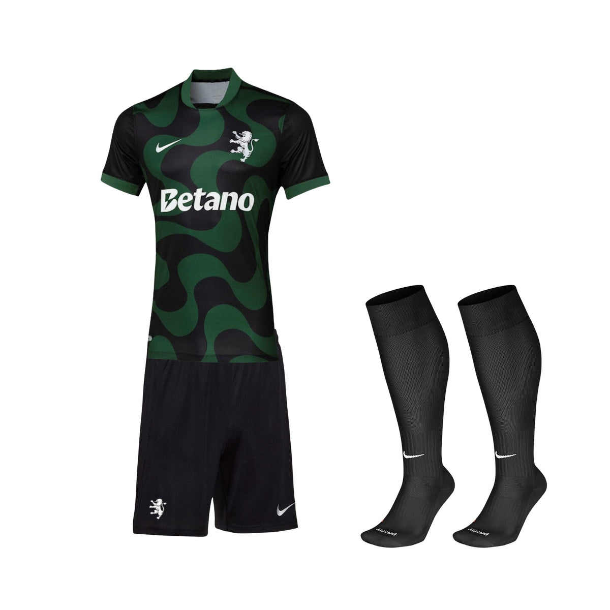 Kids Sporting Preto Away Shirt 25/26