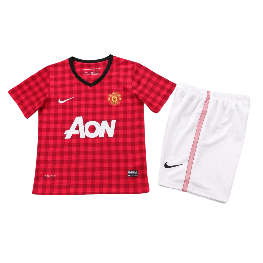 Kids Retro Manchester United Home Kit 12/13